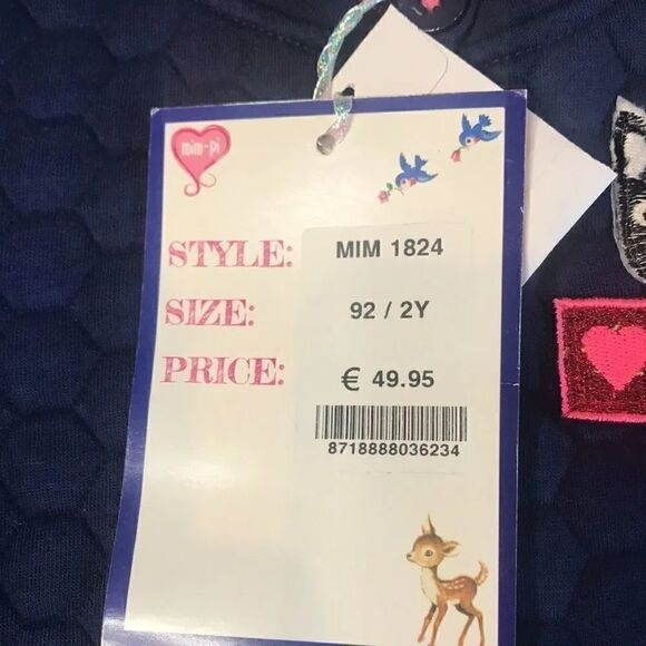 Mim-Pi blue quilted Frenchie coat, size 2T - Picture 5 of 8